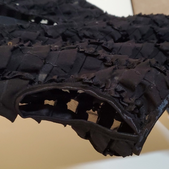 Joseph Ribhoff Sheer Black X Top - Picture 5 of 7